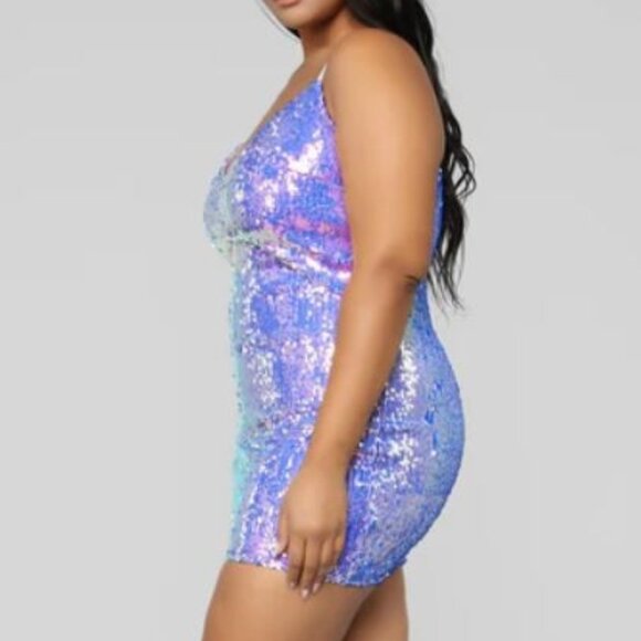 Fashion Nova Curve Plus Size - Flashing Lights Sequin Dress - Purple - Size 3X - Picture 7 of 12